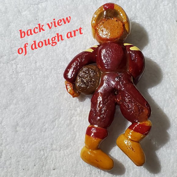 "Ute Football" Player Hand-Sculptured Dough Art Christmas Ornament - Picture 4 of 6